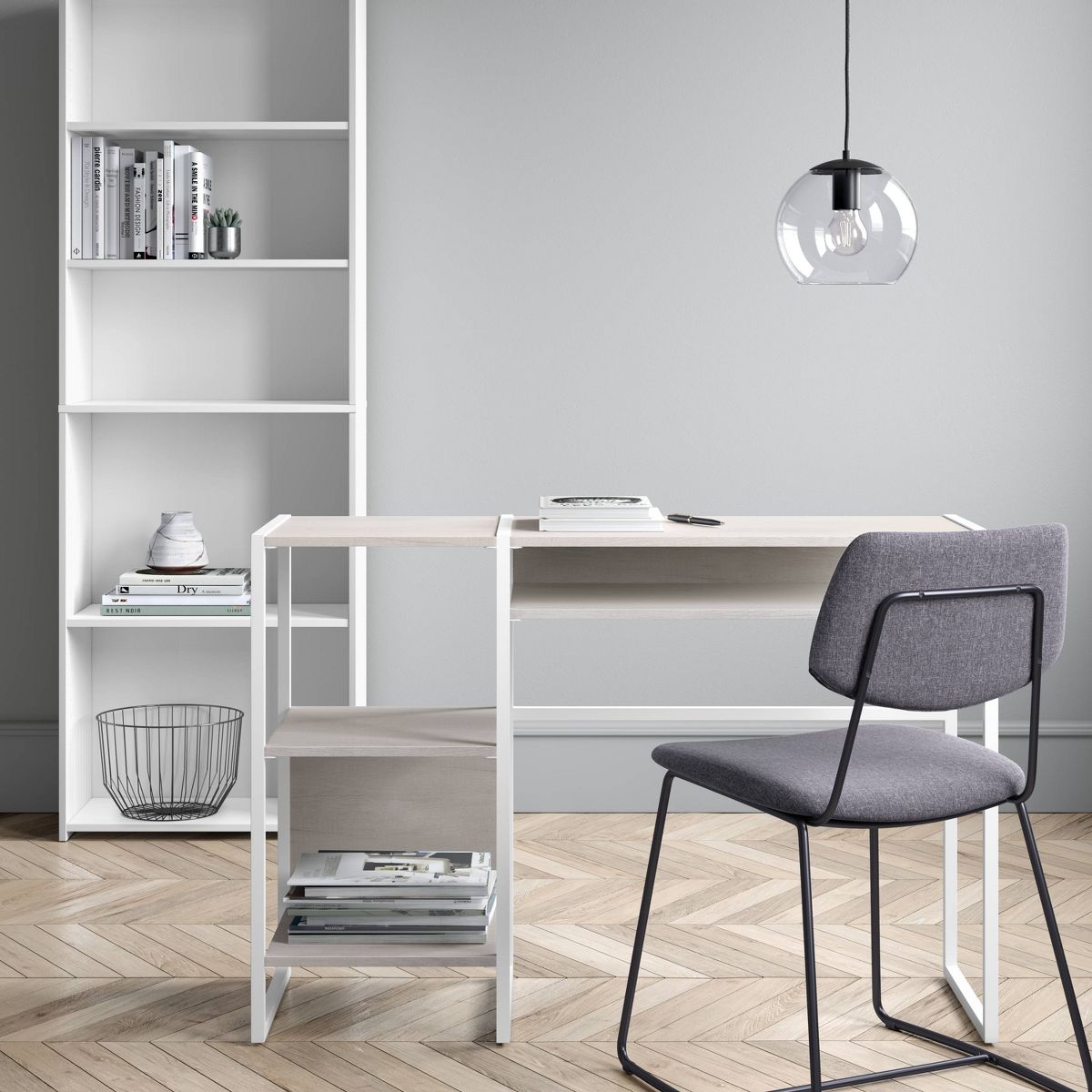5-Shelf Bookcase 71" Tall White