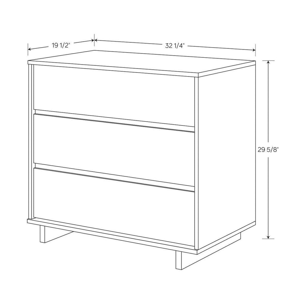 Modern 3-Drawer Dresser White