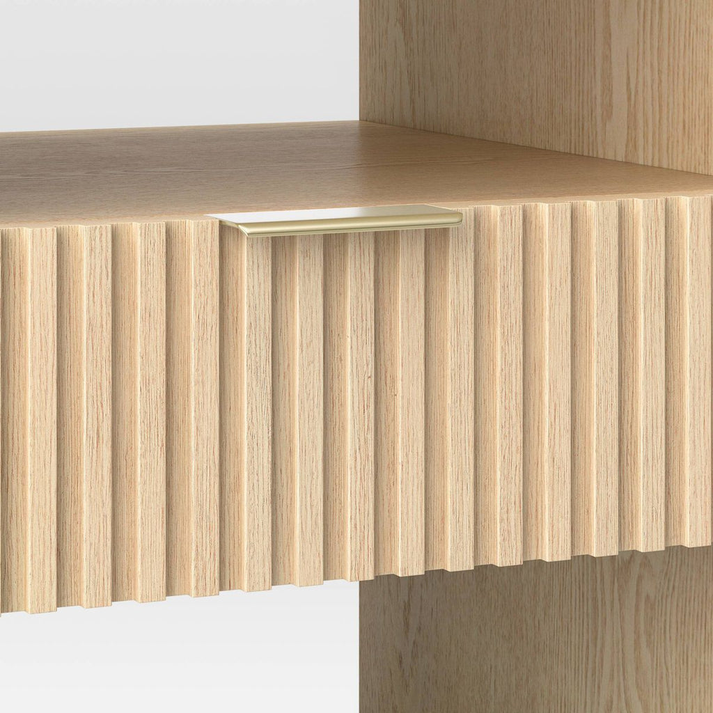 New Groove Dowel Accent Table with Shelf