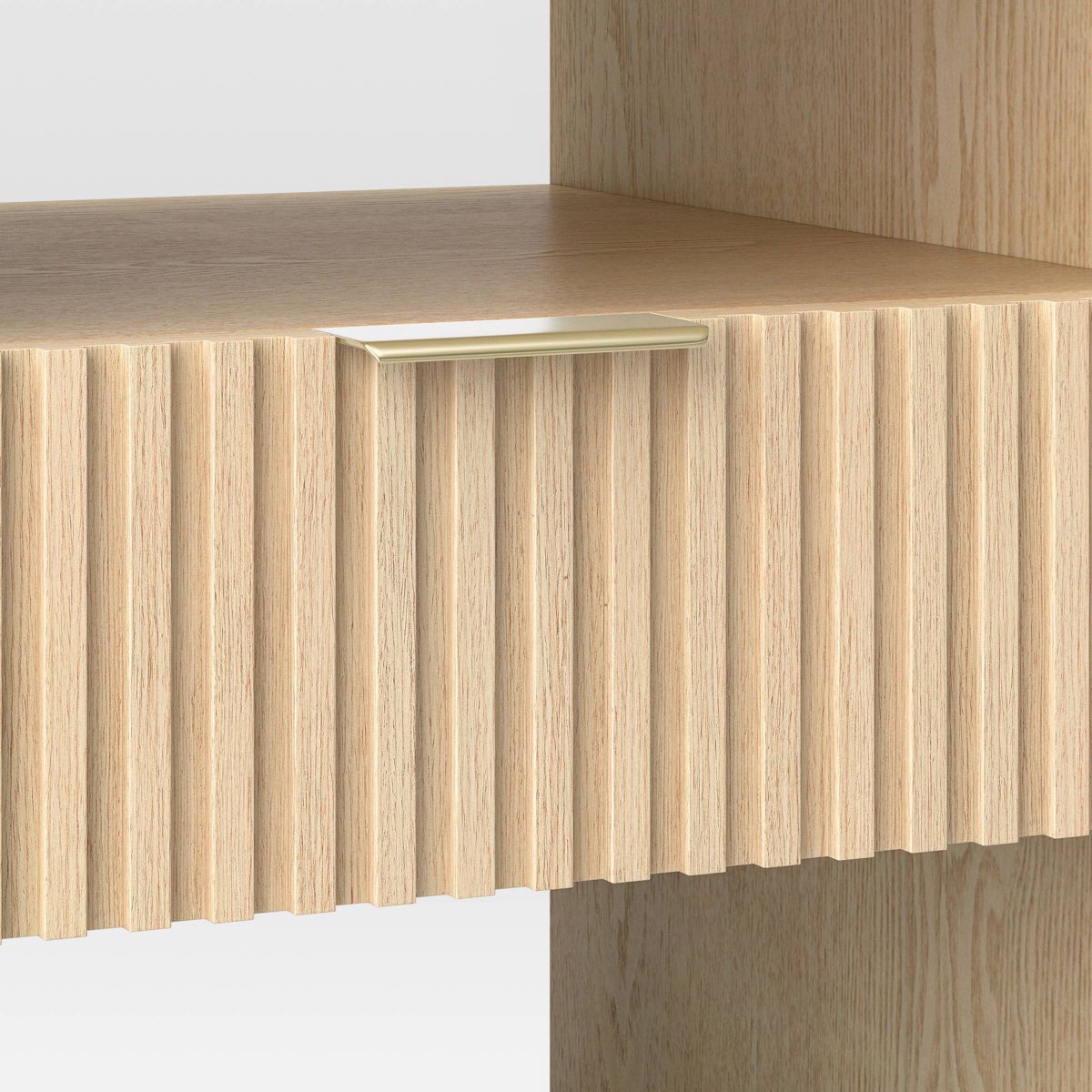 New Groove Dowel Accent Table with Shelf