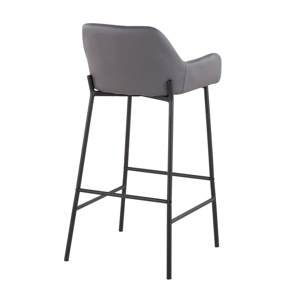 Set of 2 Daniella Metal Faux Leather Barstools