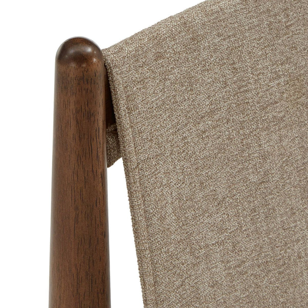 Set of 2 Walnut Finish Cocoa Fabric Dining Chairs