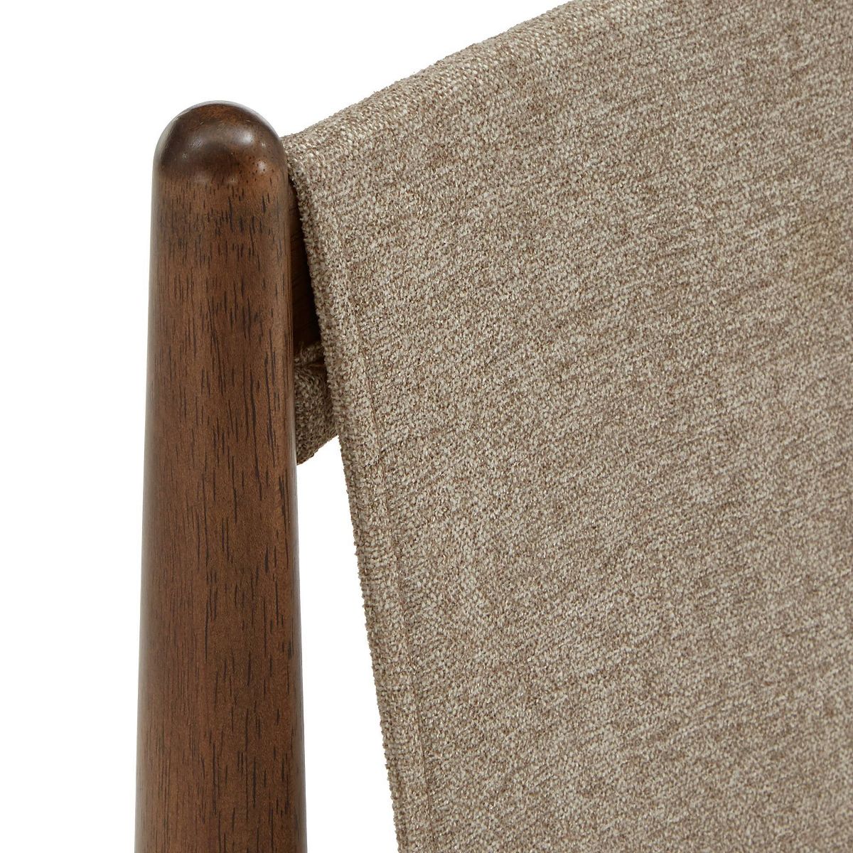 Set of 2 Walnut Finish Cocoa Fabric Dining Chairs