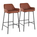Set of 2 Daniella Metal Faux Leather Barstools