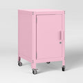 New Pink Metal Rolling Locker Cabinet