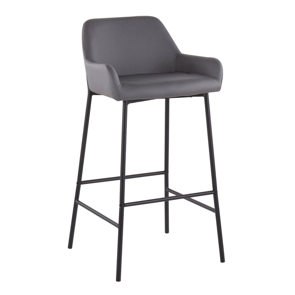 Set of 2 Daniella Metal Faux Leather Barstools