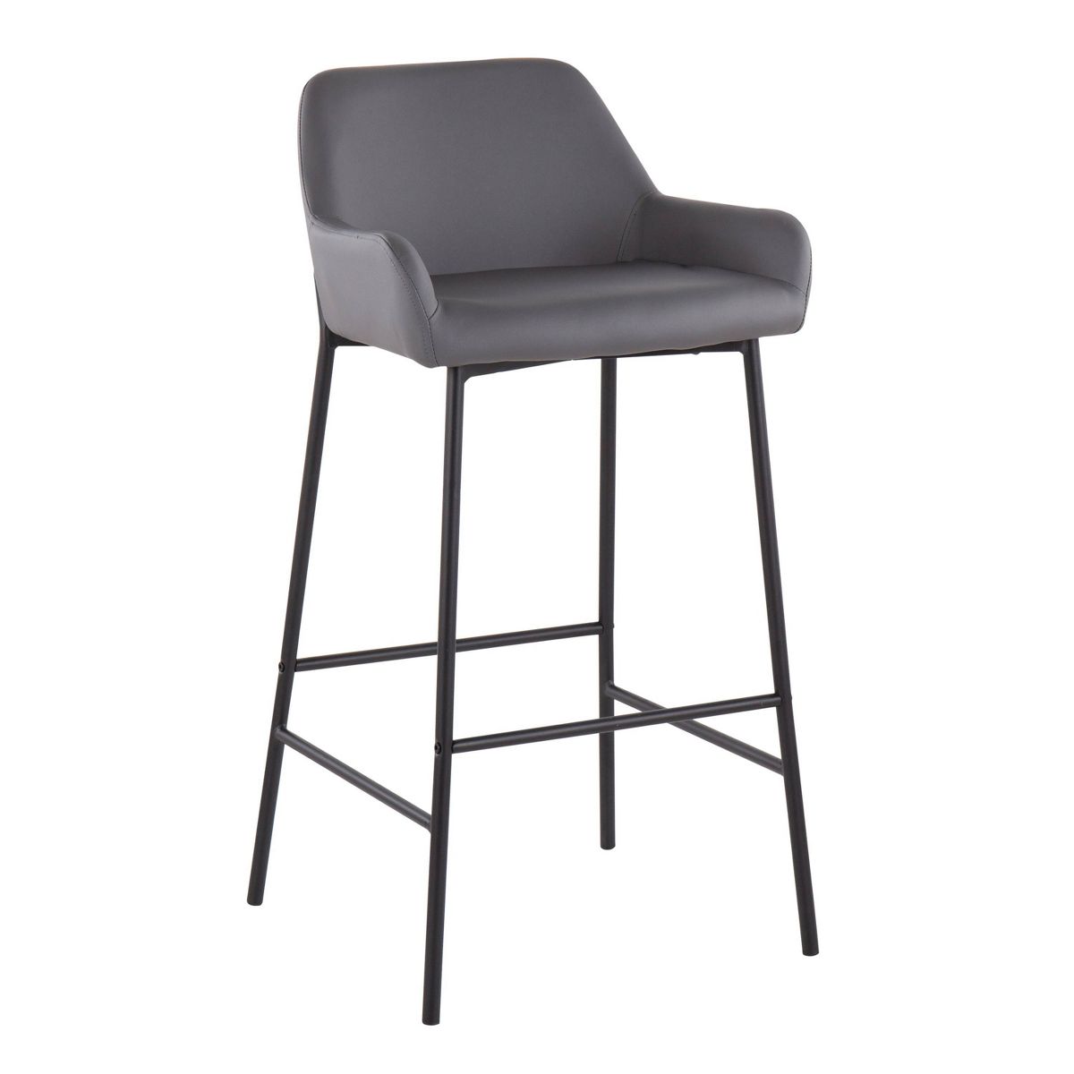 Set of 2 Daniella Metal Faux Leather Barstools