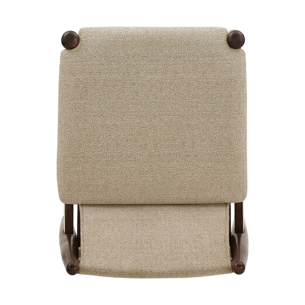 Set of 2 Walnut Finish Cocoa Fabric Dining Chairs
