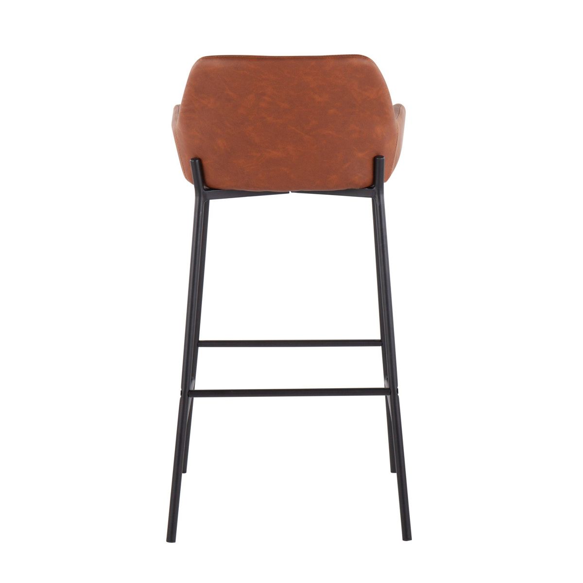 Set of 2 Daniella Metal Faux Leather Barstools