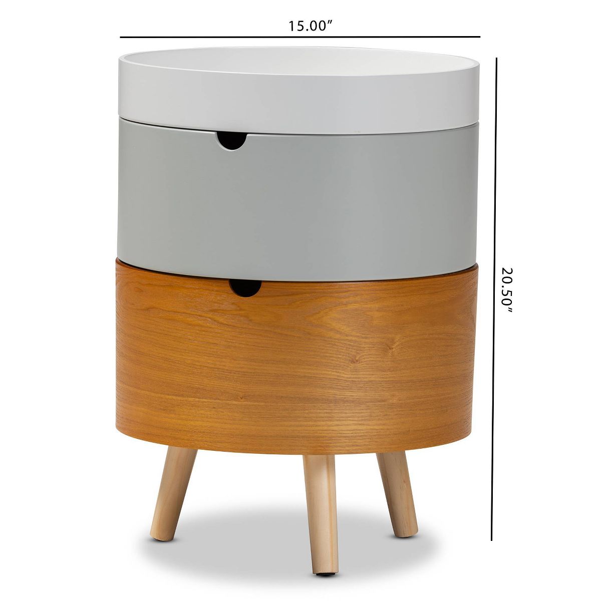 3 Tier Elison Wood Nightstand 21"x15"