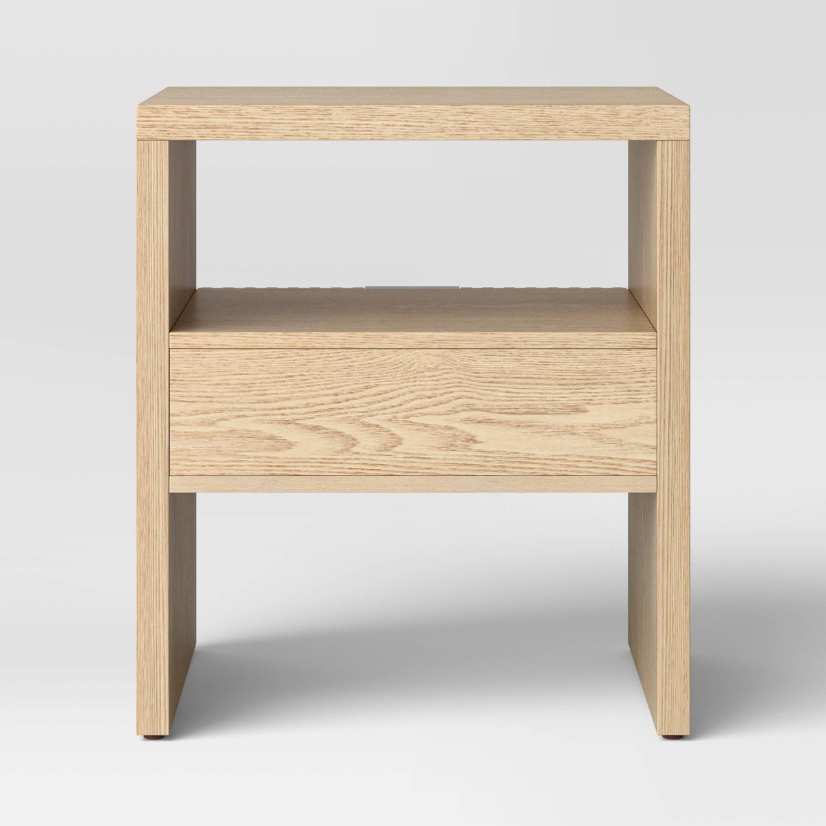 New Groove Dowel Accent Table with Shelf