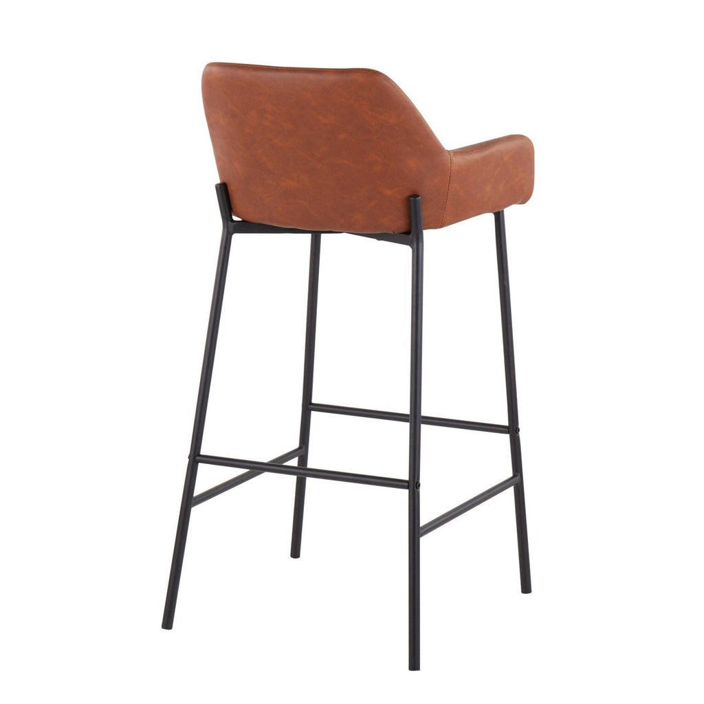 Set of 2 Daniella Metal Faux Leather Barstools