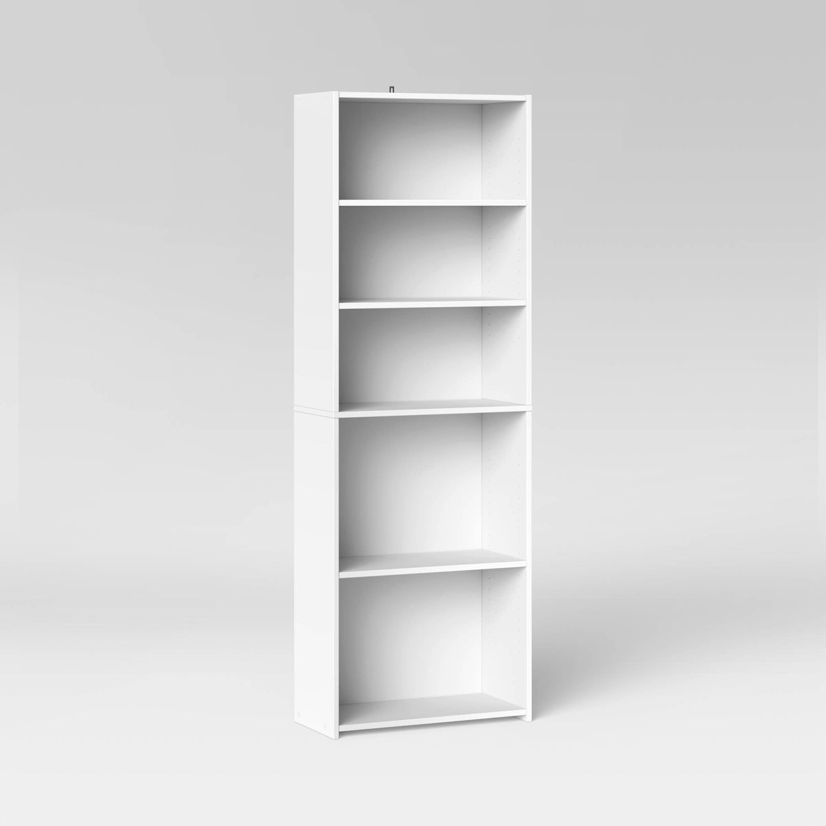5-Shelf Bookcase 71" Tall White