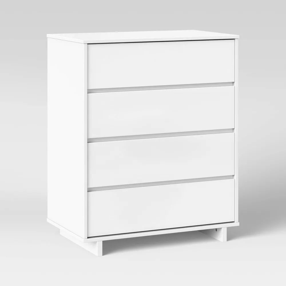 New Modern 4 Drawer Dresser White