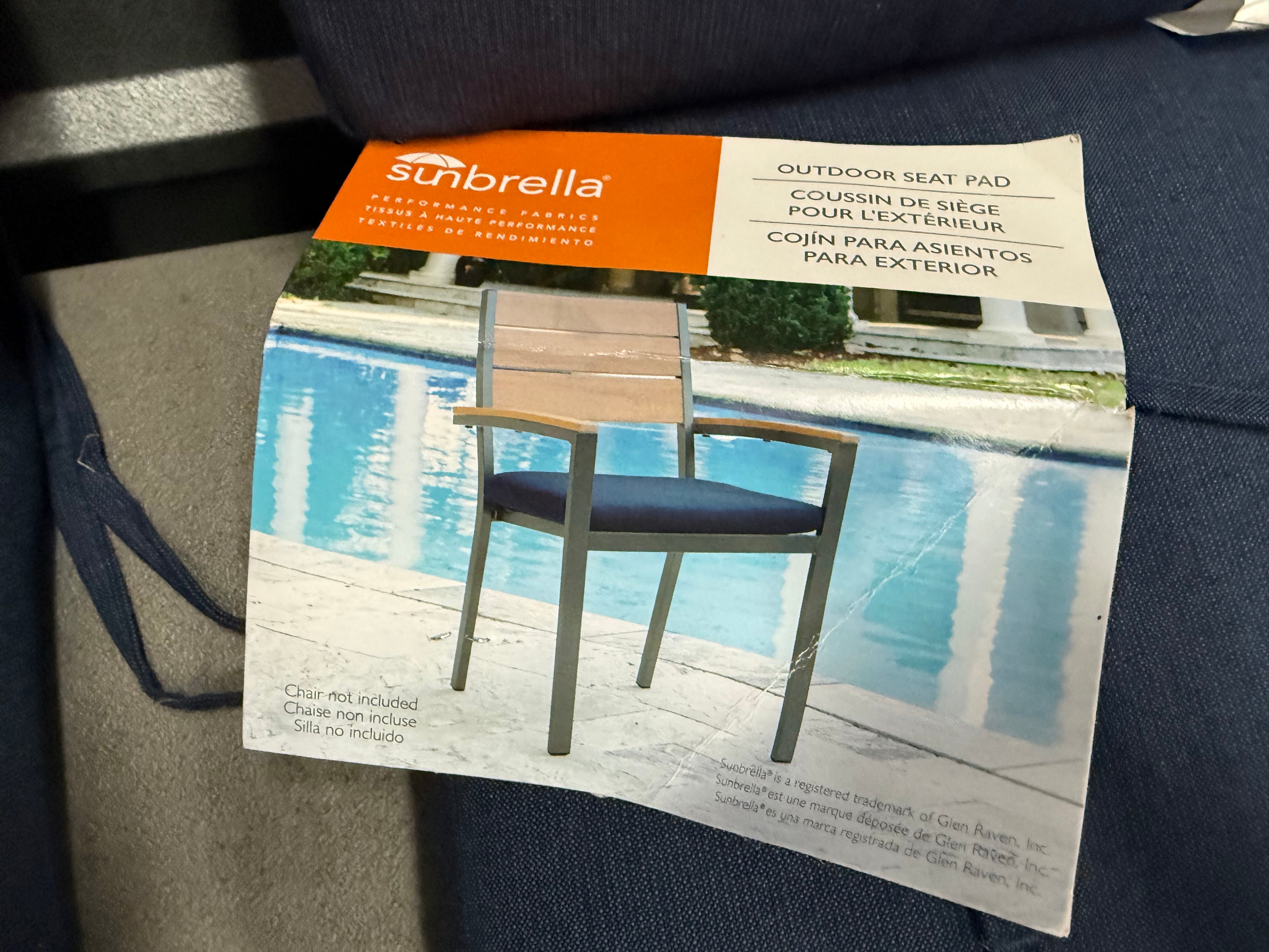 Blue Outdoor Seat Cushion