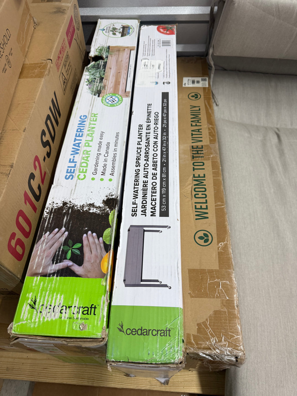 Self-Watering Elevated Planter, 21"W x 47"L x 32”H